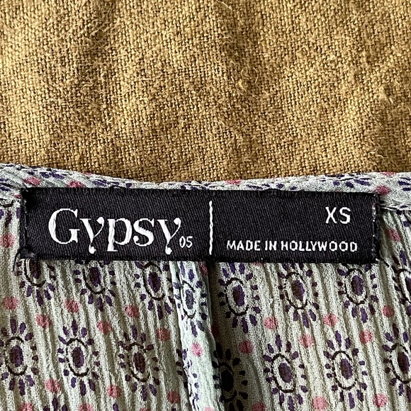 Gypsy05 Silk Green Ombré Blouse XS - Picture 4 of 6